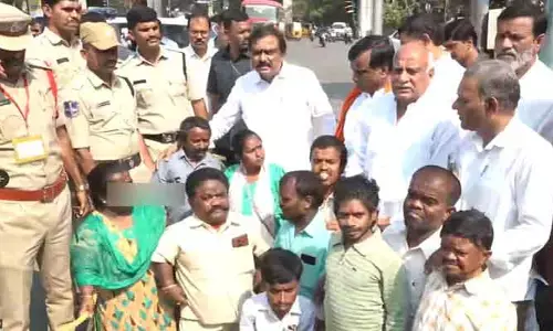 అసెంబ్లీ ముట్టడికి బీజేపీ యత్నం.. దివ్యాంగులతో కలిసి పాయల్ శంకర్ ఆందోళన