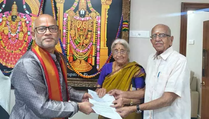టీటీడీకి రూ.60 లక్షలు విరాళం టీటీడీకి రూ.60 లక్షలు విరాళం