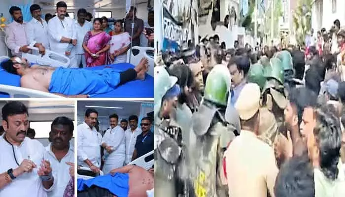 పెదపేట దాడుల కేసులో 21 మంది అరెస్ట్.. పరారీలో మరో 36 మంది నిందితులు పెదపేట దాడుల కేసులో 21 మంది అరెస్ట్.. పరారీలో మరో 36 మంది నిందితులు