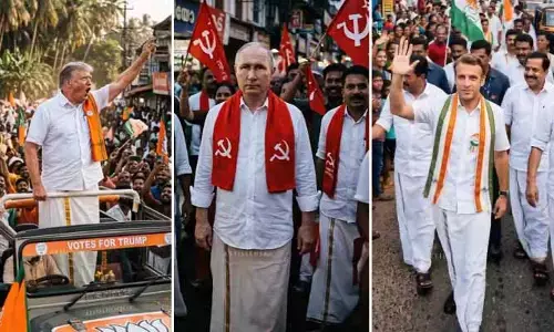లుంగీ కట్టి, కండువా కప్పుకున్న ప్రపంచ దిగ్గజ నేతలు.. కేరళ ఎన్నికల్లో ఏఐ ప్రచారం అదుర్స్!
