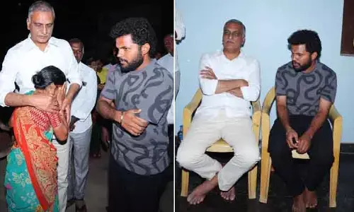 అనిల్ గీలా కుటుంబాన్ని పరామర్శించిన హరీష్ రావు.. ధైర్యం చెప్పి ఓదార్పు