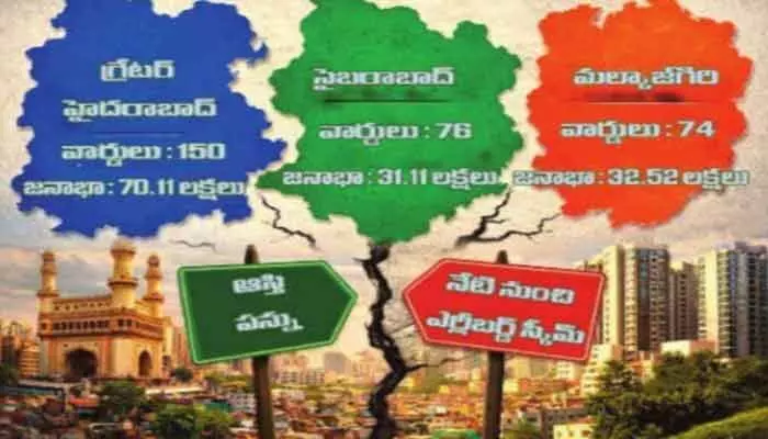 ముగిసిన జీహెచ్ఎంసీ ఏకఛత్రాధిపత్యం.. నేటి నుంచి మూడు కార్పొరేషన్ల పాలన ప్రారంభం! ముగిసిన జీహెచ్ఎంసీ ఏకఛత్రాధిపత్యం.. నేటి నుంచి మూడు కార్పొరేషన్ల పాలన ప్రారంభం!