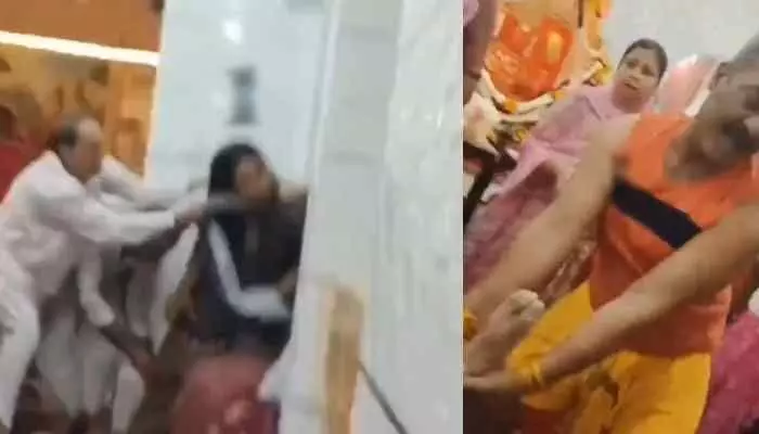 బాలాజీ ఆలయంలో అమానుషం..మహిళల జుట్టు పట్టుకుని ! బాలాజీ ఆలయంలో అమానుషం..మహిళల జుట్టు పట్టుకుని !