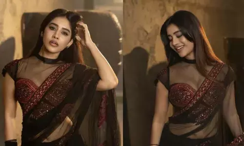 Nabha Natesh: నలుపు రంగు పలుచటి చీరలో హార్ట్ బీట్ పెంచుతున్న క్యూట్ హీరోయిన్