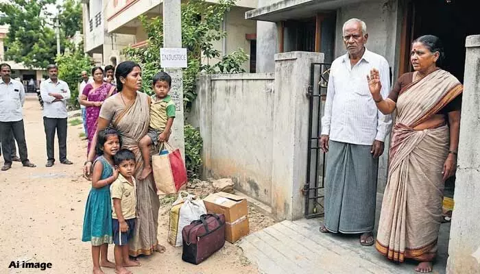హైదరాబాద్లో అమానుషం.. భర్త మరణం తర్వాత అత్తగారింట్లో కోడలికి నో ఎంట్రీ! హైదరాబాద్లో అమానుషం.. భర్త మరణం తర్వాత అత్తగారింట్లో కోడలికి నో ఎంట్రీ!