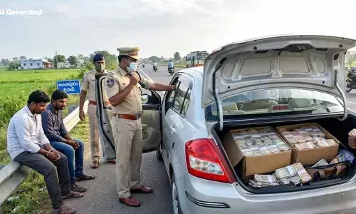 విజయవాడలో పోలీసుల విస్తృత తనిఖీలు : కారులో రూ.2 కోట్ల నగదు స్వాధీనం