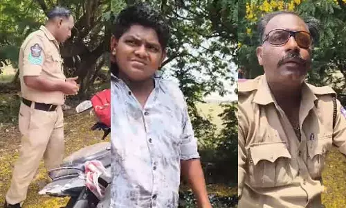 మత్తులో హైవేపై కానిస్టేబుల్ హల్చల్..  నిలదీసిన యువకుడు