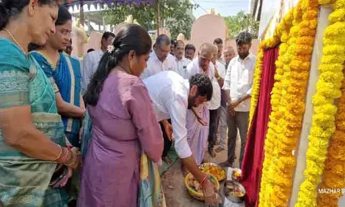 ఆలయ నిర్మాణానికి భూమిపూజ చేసిన బోథ్ ఎమ్మెల్యే