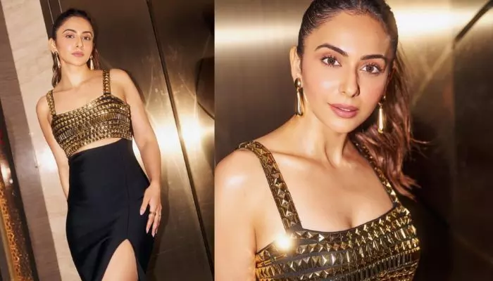 Rakul: గోల్డెన్ అండ్ బ్లాక్ కాంబినేషన్లో హాట్ లుక్తో ఆకట్టుకున్న స్టార్ బ్యూటీ Rakul: గోల్డెన్ అండ్ బ్లాక్ కాంబినేషన్లో హాట్ లుక్తో ఆకట్టుకున్న స్టార్ బ్యూటీ