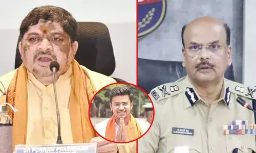 తేజస్వి సూర్యపై చర్యలు తీసుకోండి: డీజీపీ శివధర్ రెడ్డికి మంత్రి పొన్నం లేఖ
