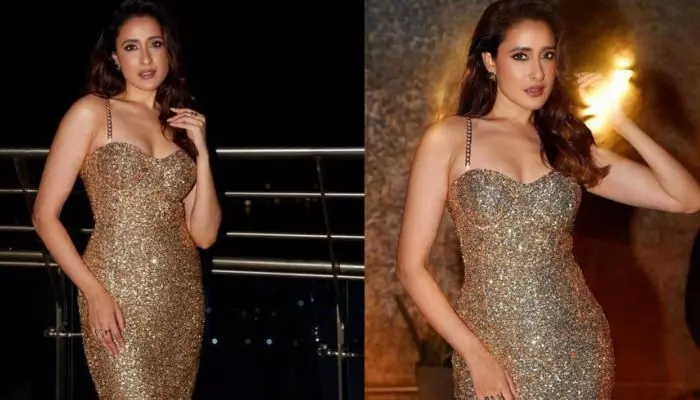 Pragya Jaiswal Sizzles in Gold Dress: Balakrishna’s Heroine Goes Viral with Hot Pics