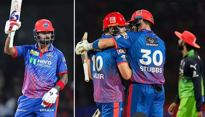 రాహుల్, స్టబ్స్ హాఫ్ సెంచరీలు.. ఉత్కంఠ పోరులో ఆర్సీబీపై ఢిల్లీ సూపర్ విక్టరీ! రాహుల్, స్టబ్స్ హాఫ్ సెంచరీలు.. ఉత్కంఠ పోరులో ఆర్సీబీపై ఢిల్లీ సూపర్ విక్టరీ!