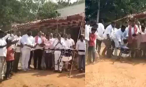డ్రోన్ రివర్స్: కాంగ్రెస్ ఎమ్మెల్యేకు తప్పిన పెను ప్రమాదం