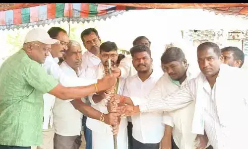 పది సంవత్సరాల కల నెరవేరింది.. గ్రామపంచాయతీ భవనానికి భూమి పూజ