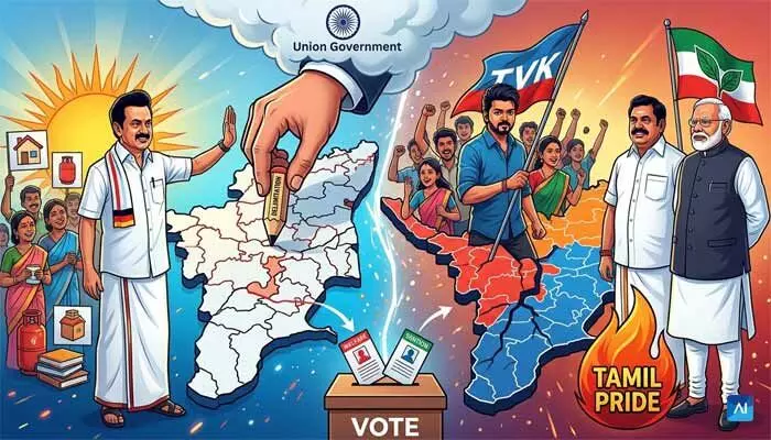 రగులుకున్న ‘డిలిమిటేషన్’ చిచ్చు.. ఢిల్లీ వర్సెస్ తమిళనాడుగా మారుతున్న పోరు! రగులుకున్న ‘డిలిమిటేషన్’ చిచ్చు.. ఢిల్లీ వర్సెస్ తమిళనాడుగా మారుతున్న పోరు!