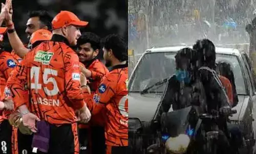 హైదరాబాద్ లో వర్షం... SRH మ్యాచ్ కు అంతరాయం !