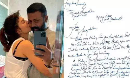 జాక్వెలిన్ కు జైలు నుంచి ప్రేమలేఖ.. వైరల్
