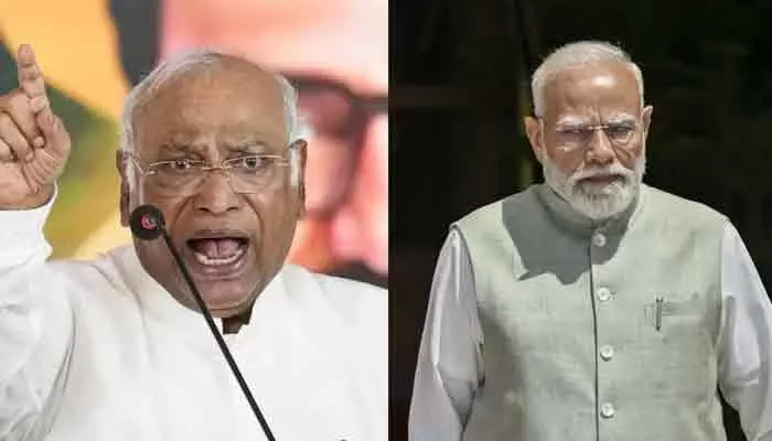 ఖర్గే వ్యాఖ్యలపై కేంద్రం ఆగ్రహం.. ప్రధానిని ఉగ్రవాది అనడం పై ఈసీకి ఫిర్యాదు ఖర్గే వ్యాఖ్యలపై కేంద్రం ఆగ్రహం.. ప్రధానిని ఉగ్రవాది అనడం పై ఈసీకి ఫిర్యాదు