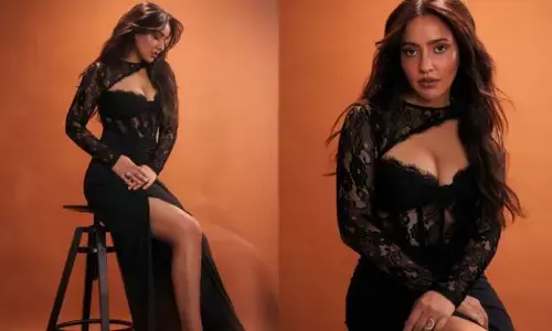 Neha Sharma: నల్లని దుస్తుల్లో ఉబికి వస్తున్న అందాలతో రెచ్చగొడుతున్న ‘చిరుత’ బ్యూటీ
