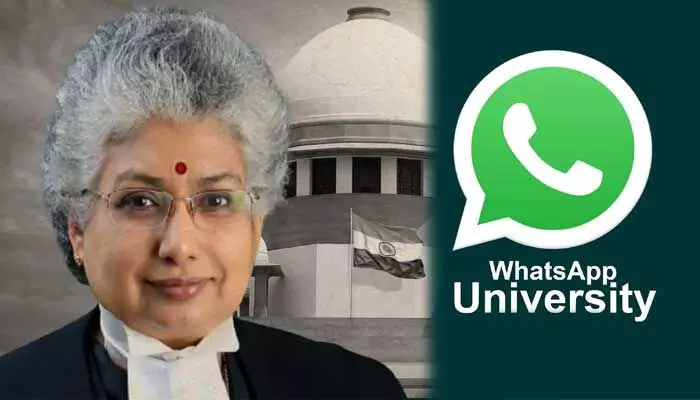 వాట్సప్ యూనివర్సిటీ సమాచారాన్ని పరిగణించలేం.. సుప్రీంకోర్టు కీలక వ్యాఖ్యలు వాట్సప్ యూనివర్సిటీ సమాచారాన్ని పరిగణించలేం.. సుప్రీంకోర్టు కీలక వ్యాఖ్యలు