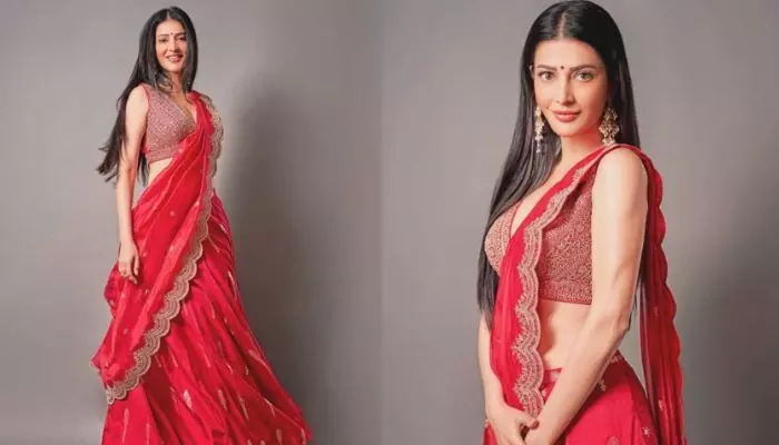 ట్రెడిషనల్ లుక్లో తళుక్కుమన్న శృతి హాసన్. ట్రెడిషనల్ లుక్లో తళుక్కుమన్న శృతి హాసన్.