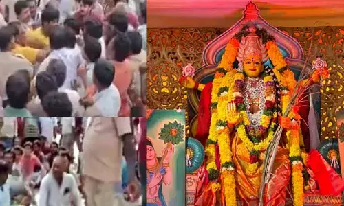 దుర్గ గుడి స్థలం విషయంలో వివాదం.. ఉద్రిక్తత