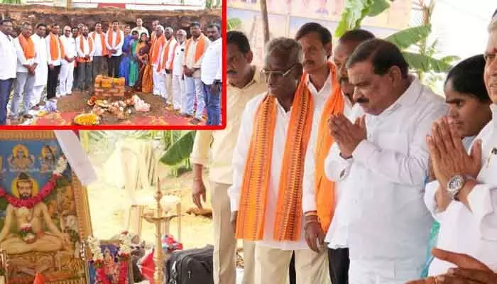 బ్రహ్మంగారి ఆలయ నిర్మాణానికి భూమి పూజ.. బ్రహ్మంగారి ఆలయ నిర్మాణానికి భూమి పూజ..