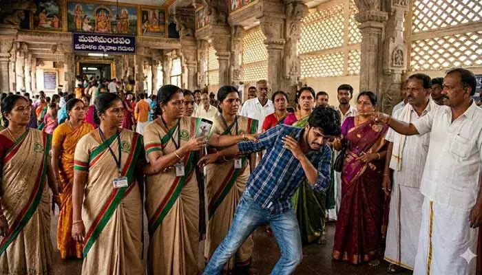 ఇంద్రకీలాద్రిపై మహిళల బాత్రూంలోకి చొరబడి వీడియోలు తీసిన యువకుడు! ఇంద్రకీలాద్రిపై మహిళల బాత్రూంలోకి చొరబడి వీడియోలు తీసిన యువకుడు!