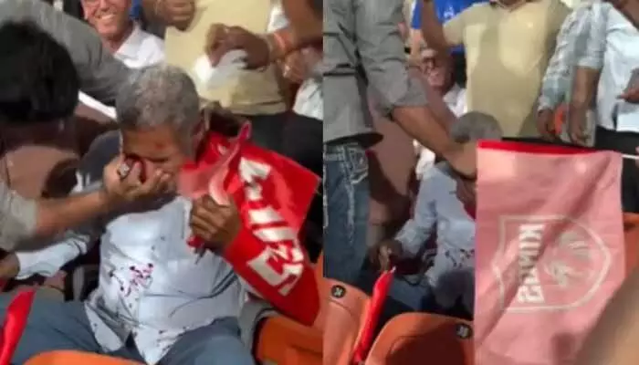భారీ సిక్సర్తో అభిమానికి గాయం.. ఐపీఎల్ మ్యాచ్లో రక్తం చిందిన వైనం! భారీ సిక్సర్తో అభిమానికి గాయం.. ఐపీఎల్ మ్యాచ్లో రక్తం చిందిన వైనం!
