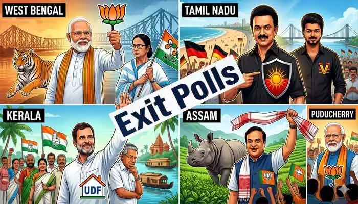 Exit Polls: బెంగాల్ గద్దెపై కమలనాథులు.. ఐదు రాష్ట్రాల ‘చాణక్య స్ట్రాటజీస్’ ఎగ్జిట్ పోల్స్ ఇవే! Exit Polls: బెంగాల్ గద్దెపై కమలనాథులు.. ఐదు రాష్ట్రాల ‘చాణక్య స్ట్రాటజీస్’ ఎగ్జిట్ పోల్స్ ఇవే!
