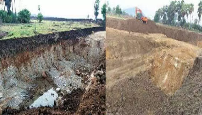 అమరావతిలో గ్రావెల్ మాఫియా? రైతుల ప్లాట్లలో అక్రమ తవ్వకాల ఆరోపణలు అమరావతిలో గ్రావెల్ మాఫియా? రైతుల ప్లాట్లలో అక్రమ తవ్వకాల ఆరోపణలు