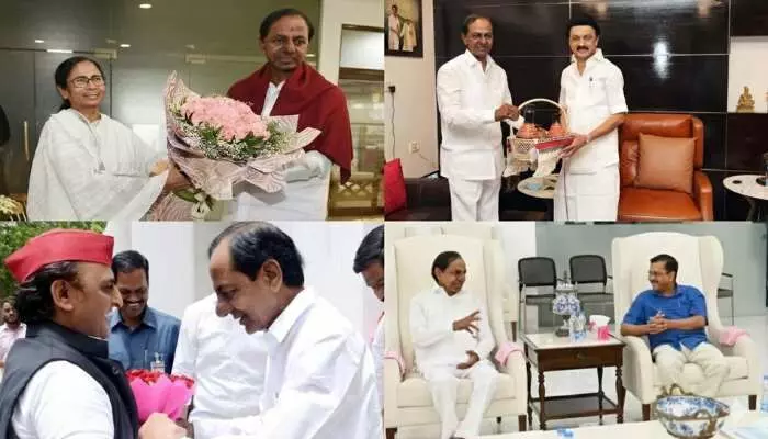 కేసీఆర్ కలిసినోళ్లంతా ఇంటికే.. ఎన్నికల ఫలితాల వేళ బీఆర్ఎస్పై ట్రోల్స్ కేసీఆర్ కలిసినోళ్లంతా ఇంటికే.. ఎన్నికల ఫలితాల వేళ బీఆర్ఎస్పై ట్రోల్స్