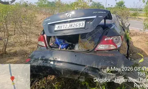 జాతీయ రహదారిపై రోడ్డు ప్రమాదం.. ముగ్గురికి తీవ్ర గాయాలు..