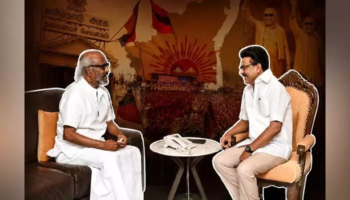 స్టాలిన్తో రజనీకాంత్ భేటీ.. తమిళనాడులో ప్లాన్-బి రాజకీయాలు షురూ! స్టాలిన్తో రజనీకాంత్ భేటీ.. తమిళనాడులో ప్లాన్-బి రాజకీయాలు షురూ!