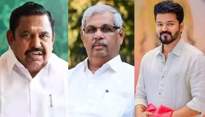 తమిళనాడులో పొలిటికల్ సస్పెన్స్.. లోక్భవన్కు విజయ్, పళని స్వామి తమిళనాడులో పొలిటికల్ సస్పెన్స్.. లోక్భవన్కు విజయ్, పళని స్వామి
