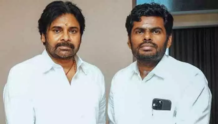 మరిన్ని విజయాలు సాధించాలి: పవన్ కల్యాణ్పై అన్నామలై ప్రశంసలు మరిన్ని విజయాలు సాధించాలి: పవన్ కల్యాణ్పై అన్నామలై ప్రశంసలు