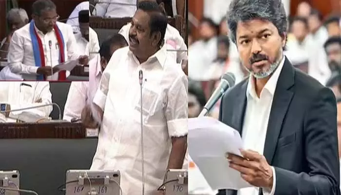 తమిళనాడు అసెంబ్లీలో గందరగోళం.. అన్నా డీఎంకే ఎమ్మెల్యేల మధ్య గొడవ తమిళనాడు అసెంబ్లీలో గందరగోళం.. అన్నా డీఎంకే ఎమ్మెల్యేల మధ్య గొడవ