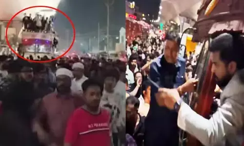 మెహదీపట్నంలో ఉద్రిక్తత.. లారీ ఎక్కి నిరసన తెలిపిన ఎమ్మెల్యే మాజిద్