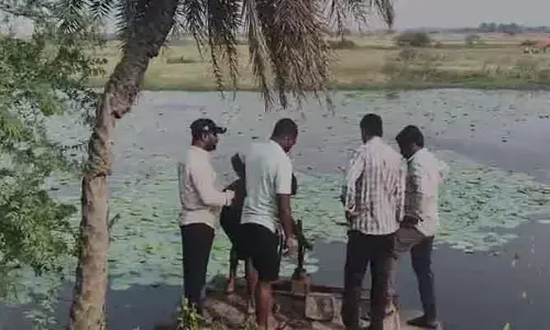 పెద్ద చెరువు తూము ష‌ట్ట‌ర్ తీసిన గుర్తు తెలియ‌ని వ్య‌క్తులు