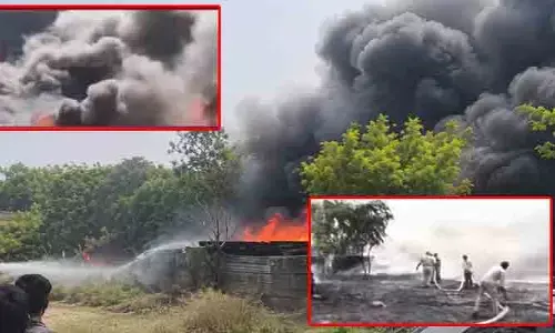 గుంటూరులో భారీ అగ్నిప్రమాదం.. ఎగసిపడుతున్న అగ్నికీలలు