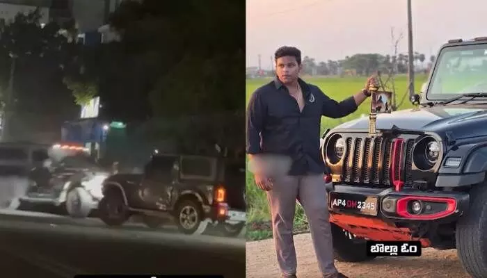 విజయవాడలో థార్ జీప్ ఫైట్.. అమ్మాయికోసం నడిరోడ్డుపై బీభత్సం విజయవాడలో థార్ జీప్ ఫైట్.. అమ్మాయికోసం నడిరోడ్డుపై బీభత్సం