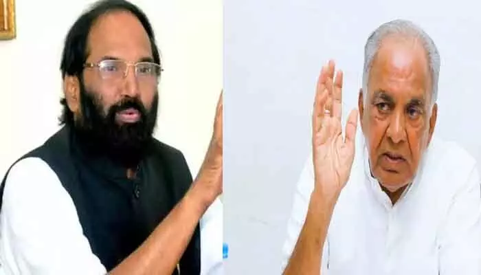 కృష్ణా జలాలపై తెలంగాణ-కర్ణాటక చర్చలు.. సమన్వయంతోనే పరిష్కారం: మంత్రి ఉత్తమ్ కృష్ణా జలాలపై తెలంగాణ-కర్ణాటక చర్చలు.. సమన్వయంతోనే పరిష్కారం: మంత్రి ఉత్తమ్