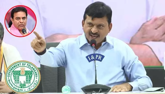 అది చేసి చూపకపోతే వచ్చే ఎన్నికల్లో పోటీ కూడా చేయను.. కేటీఆర్కు మంత్రి పొంగులేటి కౌంటర్ అది చేసి చూపకపోతే వచ్చే ఎన్నికల్లో పోటీ కూడా చేయను.. కేటీఆర్కు మంత్రి పొంగులేటి కౌంటర్