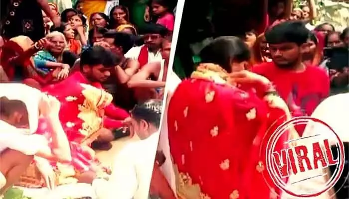 ప్రియురాలి ఇంట్లో పట్టుబడిన ప్రియుడు.. వారెవ్వా ‘అర్ధరాత్రి మద్దెల దరువు’! ప్రియురాలి ఇంట్లో పట్టుబడిన ప్రియుడు.. వారెవ్వా ‘అర్ధరాత్రి మద్దెల దరువు’!