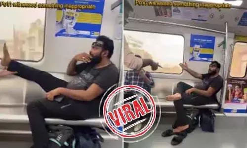 VIRAL: హైదరాబాద్ మెట్రోలో ప్రయాణికుడి రచ్చ.. నిలదీసిన తోటి ప్యాసింజర్!