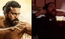 పెద్ది సినిమా...థియేట‌ర్ లో విజిల్స్ వేస్తూ మెగా హీరో ర‌చ్చ