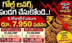 గోల్డ్ లవర్స్ పండగ చేస్కోండి..! 5 రోజుల్లోనే ఏకంగా రూ.7,950 పతనం గోల్డ్ లవర్స్ పండగ చేస్కోండి..! 5 రోజుల్లోనే ఏకంగా రూ.7,950 పతనం