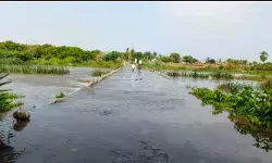 అకాల వర్షానికి పొంగుతున్న మాచవరం వాగు.. అకాల వర్షానికి పొంగుతున్న మాచవరం వాగు..