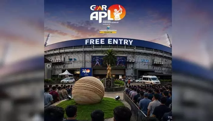 క్రికెట్ అభిమానులకు గుడ్ న్యూస్.. ఆంధ్రా ప్రీమియర్ లీగ్ (APL) మ్యాచ్లకు ‘ఫ్రీ ఎంట్రీ’ క్రికెట్ అభిమానులకు గుడ్ న్యూస్.. ఆంధ్రా ప్రీమియర్ లీగ్ (APL) మ్యాచ్లకు ‘ఫ్రీ ఎంట్రీ’