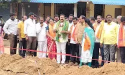 నూతన బ్రిడ్జి నిర్మాణానికి శంకుస్థాపన నూతన బ్రిడ్జి నిర్మాణానికి శంకుస్థాపన
